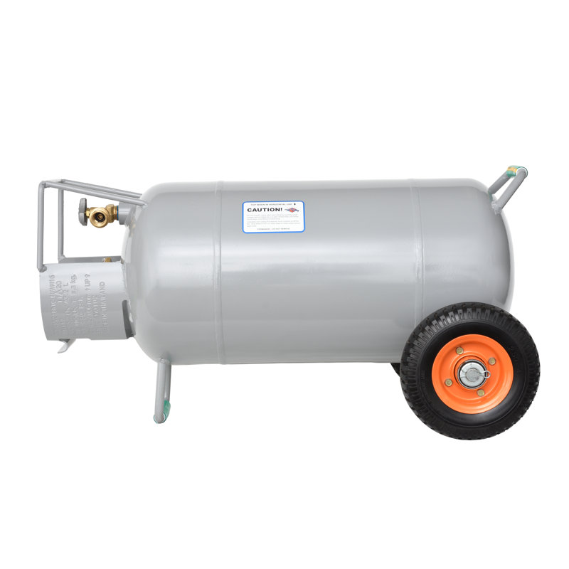 Flame King 40LB Empty Horizontal & Vertical Propane Tank LP Cylinder with Dolly Cart Wheels