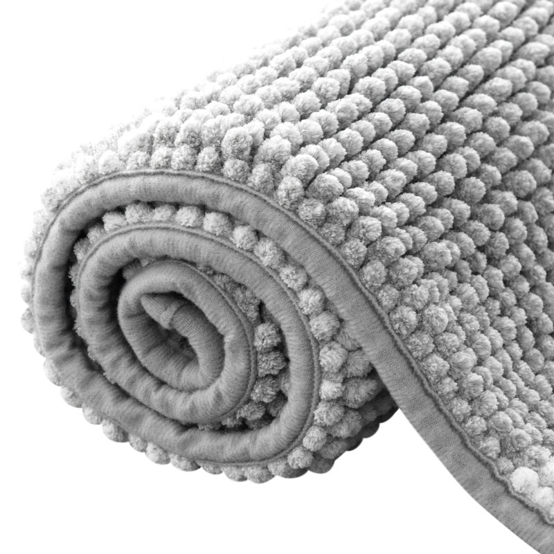 Tapis pour salle de bain Mersin, Gris clair, L 20 po x L 32 po