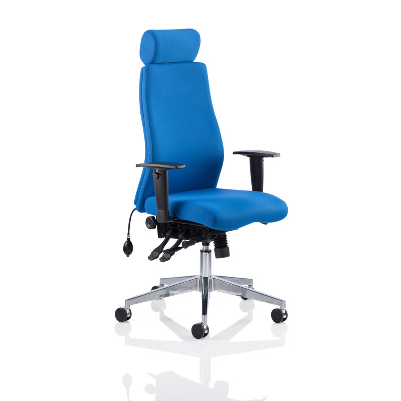 Polyester Blend Office Chair, With Headrest, Black