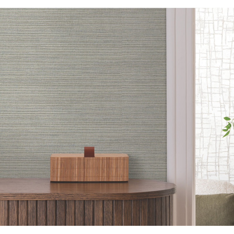 Rhett Dark Green Striated Wallpaper, Dark Green