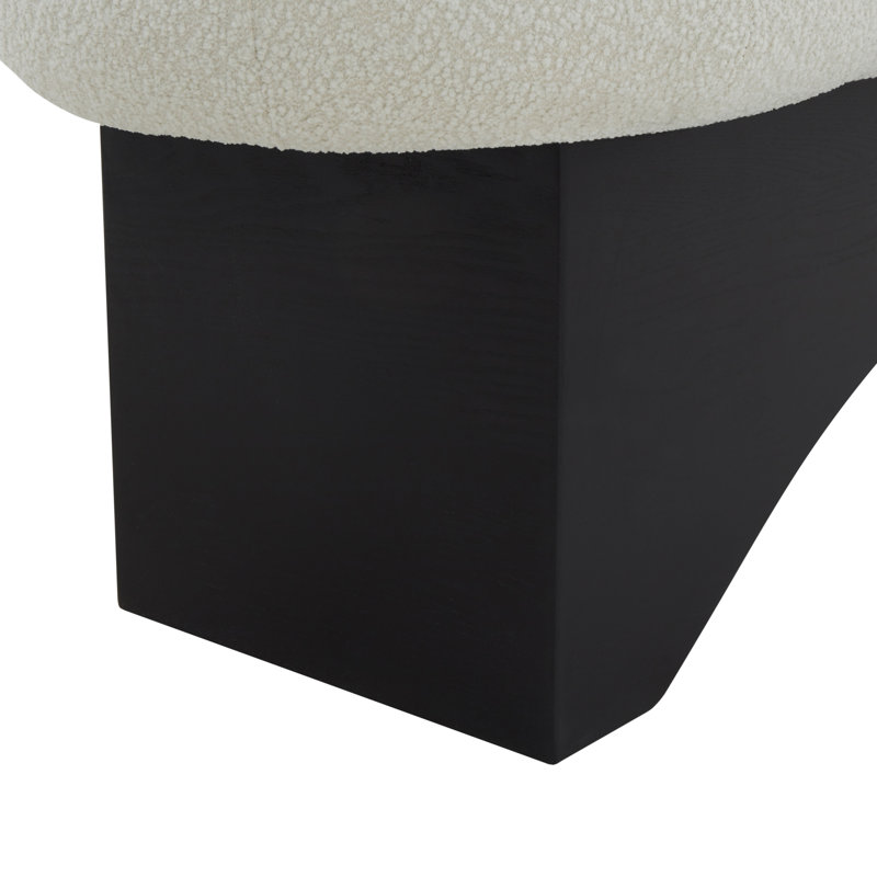 Jaramiah Boucle Upholstered Bench, Black