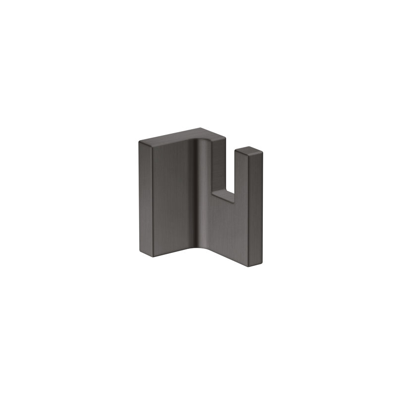 Universal Rectangular Single Robe Hook, Brushed Black
