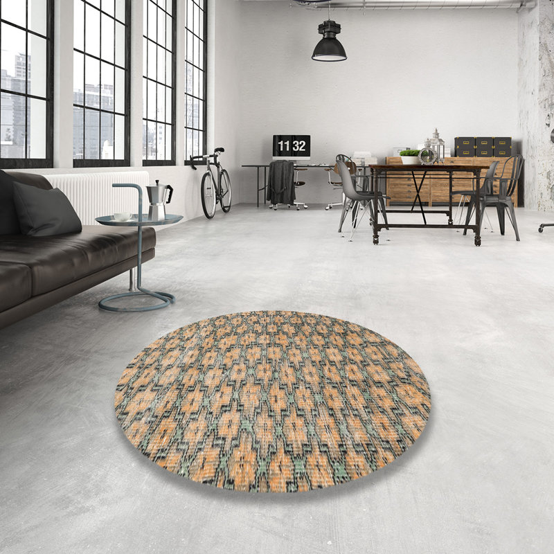 Tapis traditionnel beige / vert Colello, Rond 5 pi