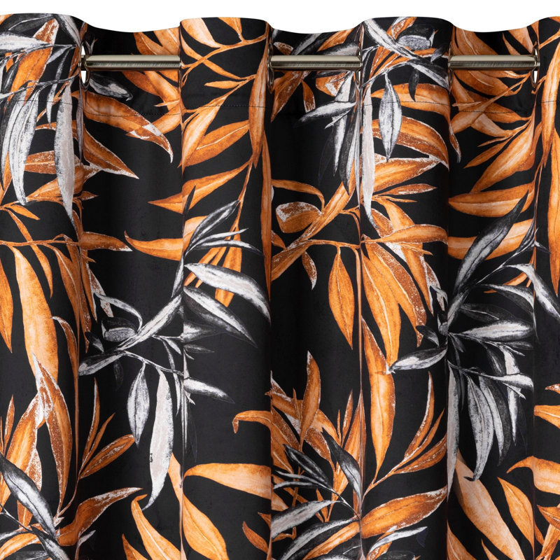 Abdinasir Blackout Curtains Single Panel, Brown, 140 W x 250 D cm