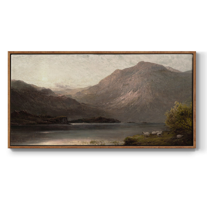 Série nautique-CCCCLXII- Toile tendue avec châssis tendue, prête à être accrochée, H 25 po x l 49 po, Noyer