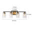 Nayomee 4 - Light Dimmable Modern Black/Brass Vanity Light with Seeded Glass-107134581