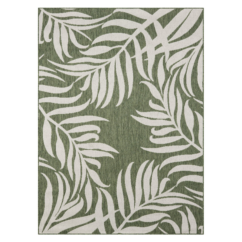 Patio Country Area Rug, 7'10"x10'2", Green/Cream