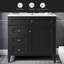 Meuble-lavabo de 36 po sans lavabo supérieur, armoire de rangement moderne avec 2 tiroirs et un tiroir basculant, structure en bois massif-107088232