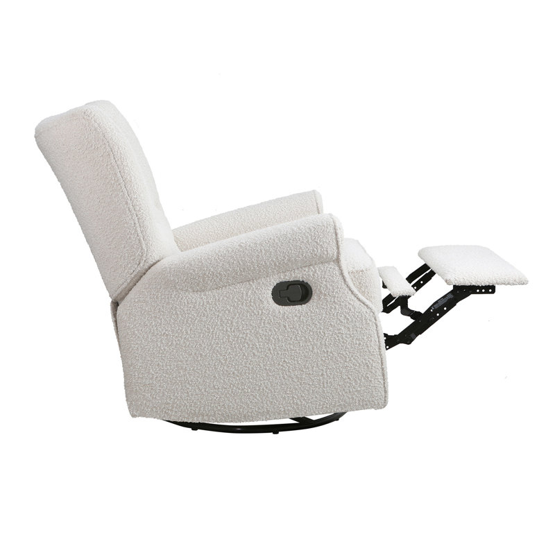 Alice Wingback Swivel Recliner, Cream Linen