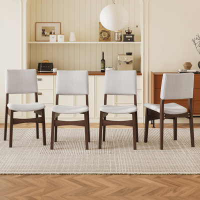 Set of 4 Upholstered Stackable Dining Chairs