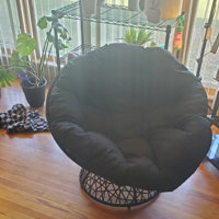 Bayou Breeze Ariyelle Swivel Papasan Accent Chair with Extra Thick