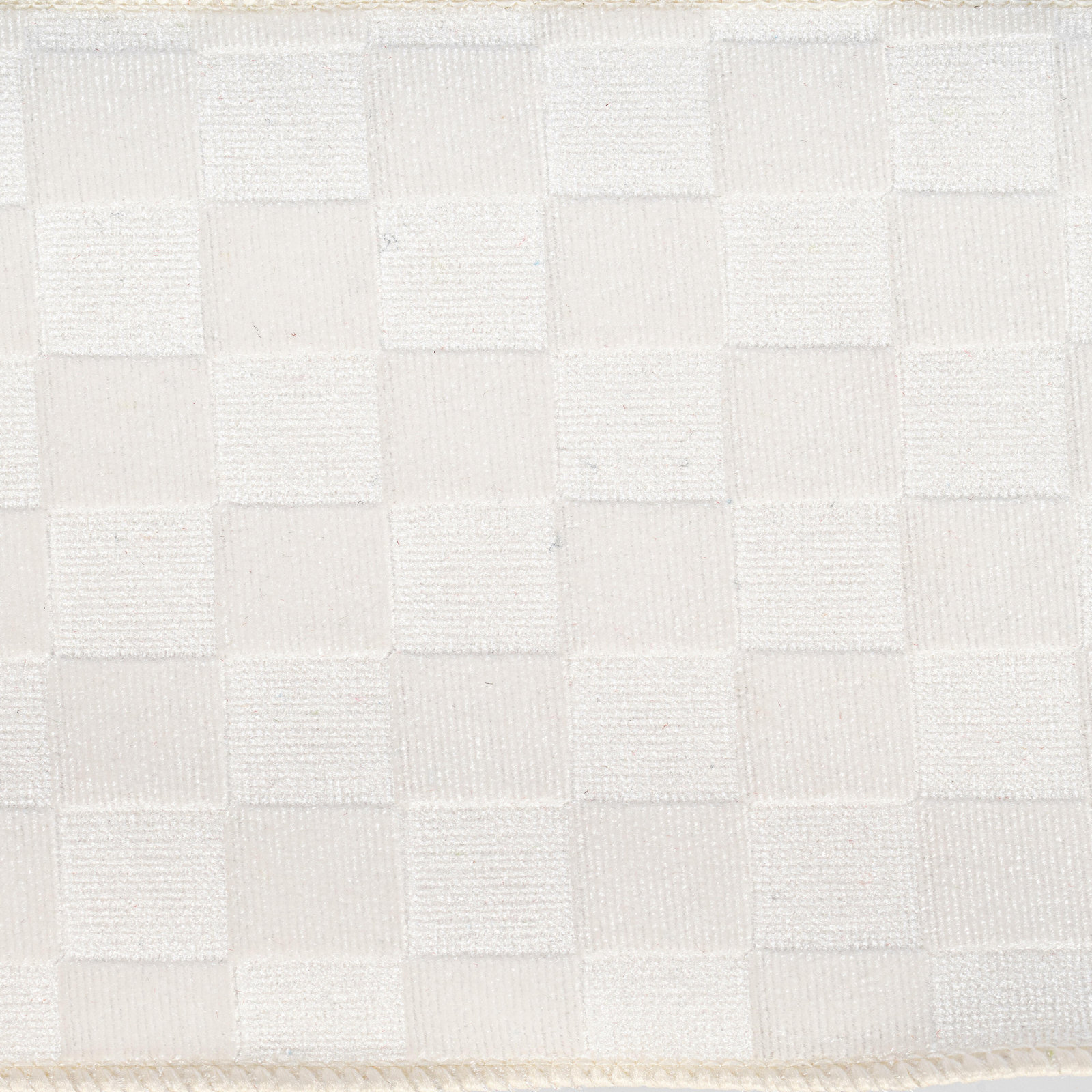 Vickerman 10yd Velvet Checkered Satin Back Ribbon., 0.2" H x 360" W x 4" D, White