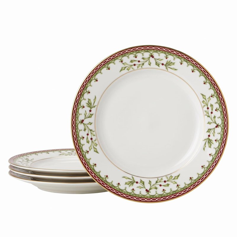 Assiettes à hors-d'œuvre Mikasa Holiday Traditions, ensemble de 4