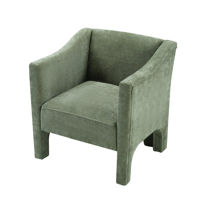 Aeris Modern Barrel Upholstered Accent Chair, Green