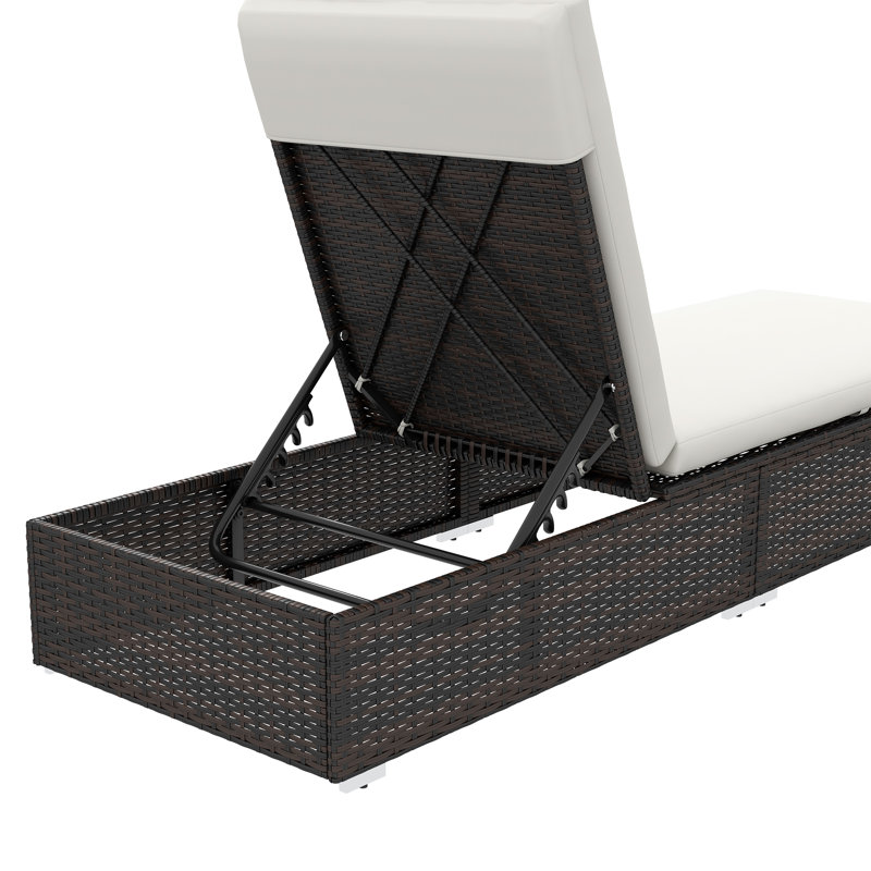 Bautram 194cm Long Reclining Single Sun Lounger with Cushions
