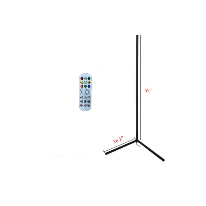 Mackinzi 55'' LED Column Floor Lamp, Black