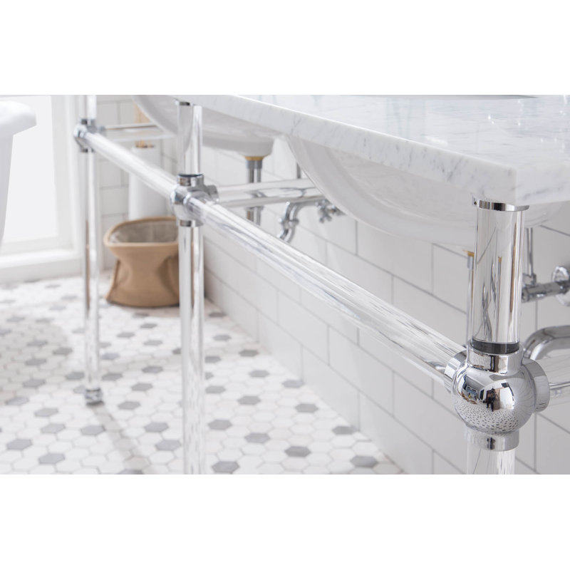 Empire 62.24'' W Double Bathroom Vanity Base, Chrome