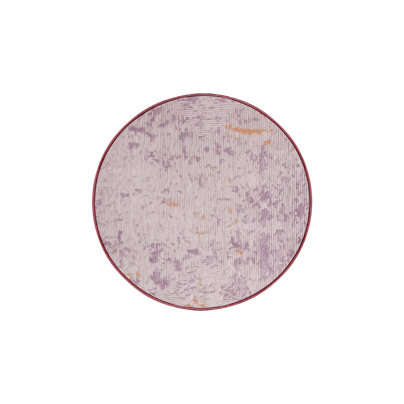 Machine Washable Beige Area Rug, Round 4'