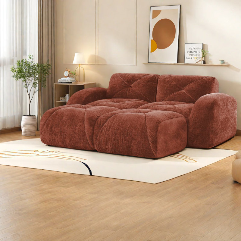 Canapés en velours sans assemblage, conception ergonomique, style moderne pour la maison