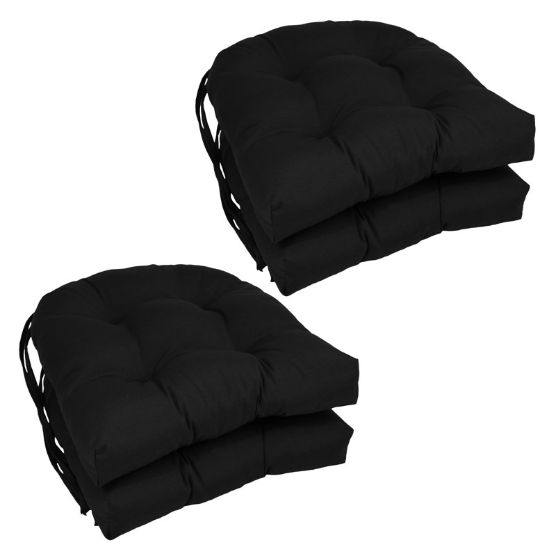 Outdoor 3.5'' Dining Chair Seat Cushion, Black
