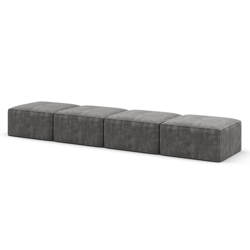 Caleiah 4 Seats Modular Sectional Sofa with 40D Integrated Sponge, Dark Grey