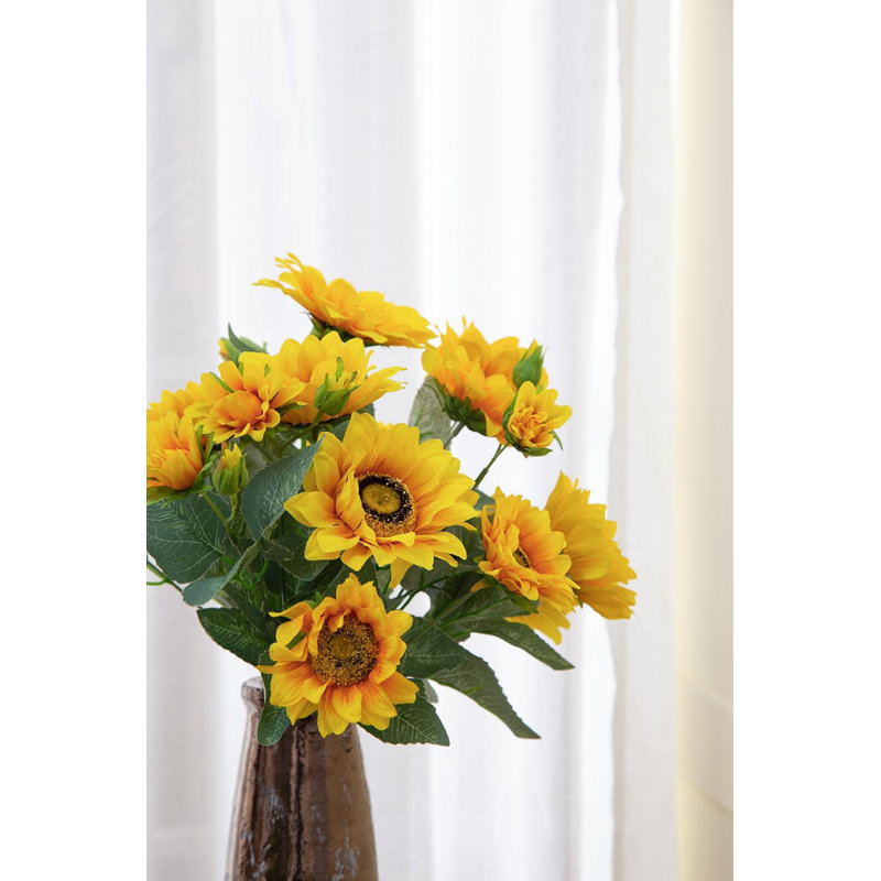 Tournesol artificiel - ensemble de 8, Jaune