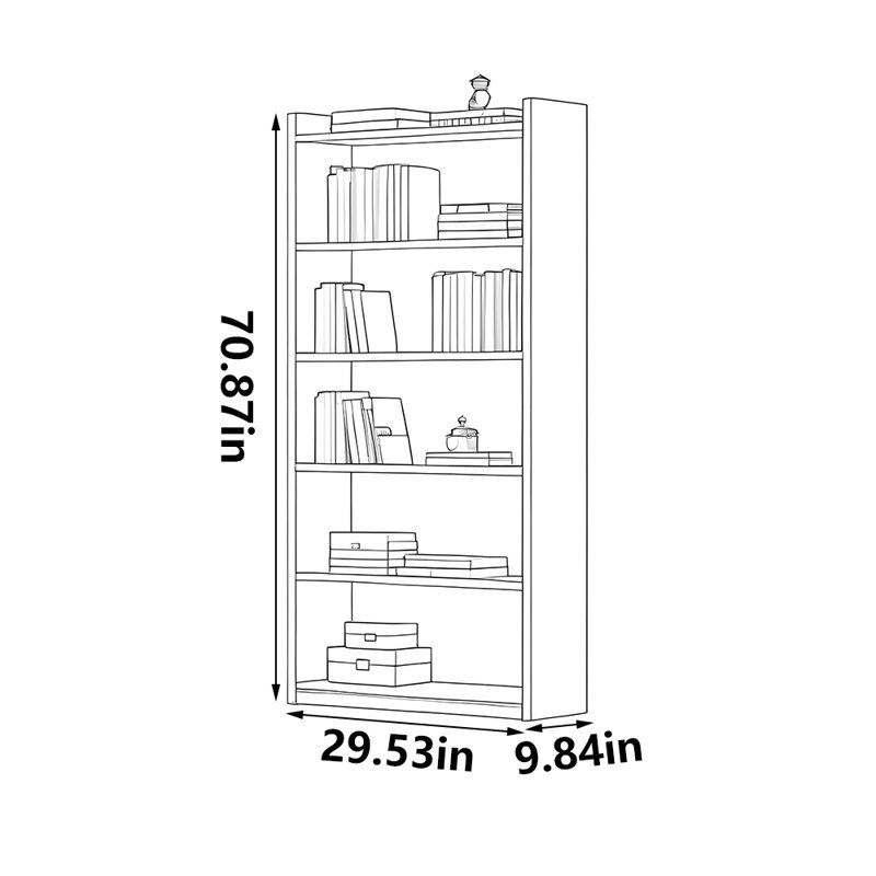 Bibliothèque de rangement Purely, H 70,87 po x l 29,53 po x P 9,84 po