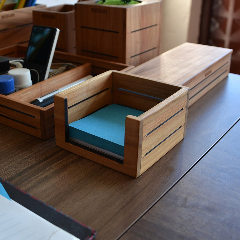 Wood Memo Pad Holder, Cherry