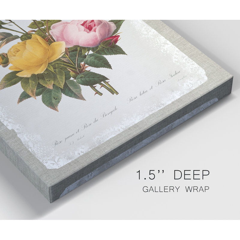 «Botanical Bouquet Roses», impression sur toile tendue, H 48 po x l 36 po x P 1 po