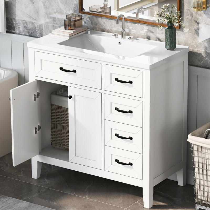 Meuble-lavabo 36 po avec lavabo, Blanc