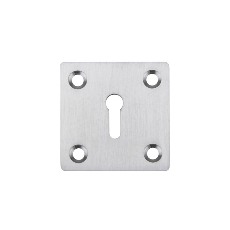 Square Standard Profile Escutcheon, Satin Chrome