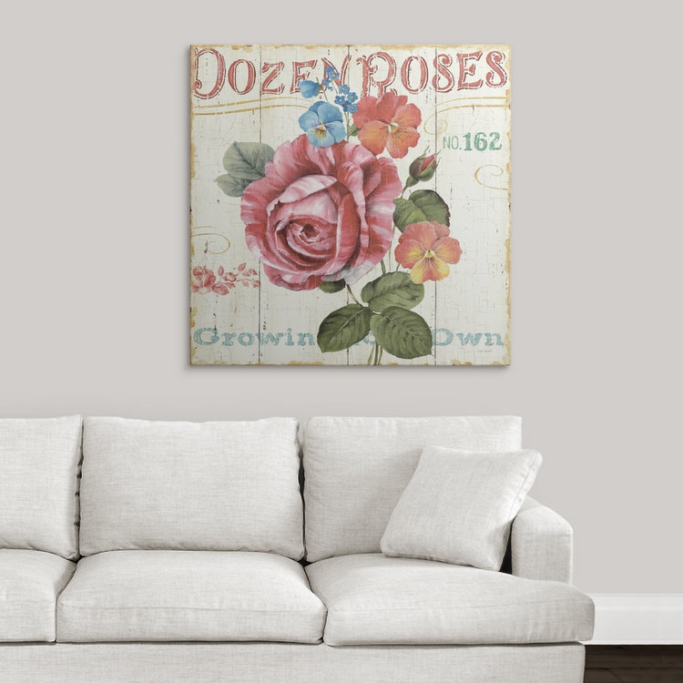 « rose jardin ii », impression, H 35 po x l 35 po x P 1,5 po, Toile