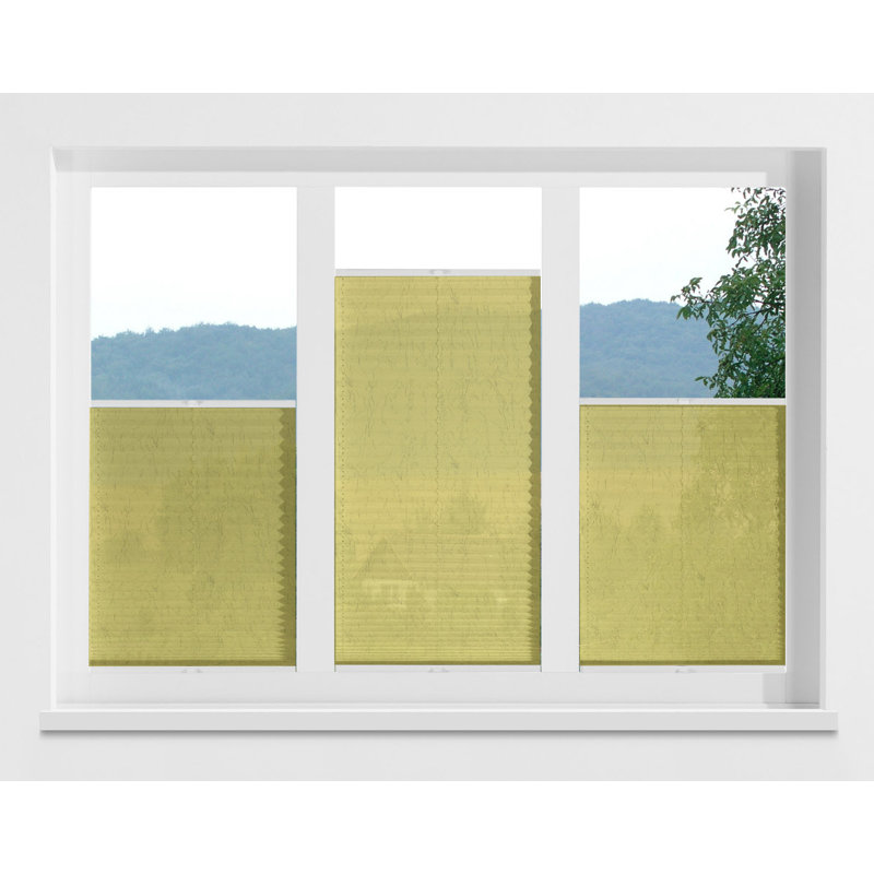 Aigue Cordless Opaque Pleated Blind, 40 x 130cm, Yellow green