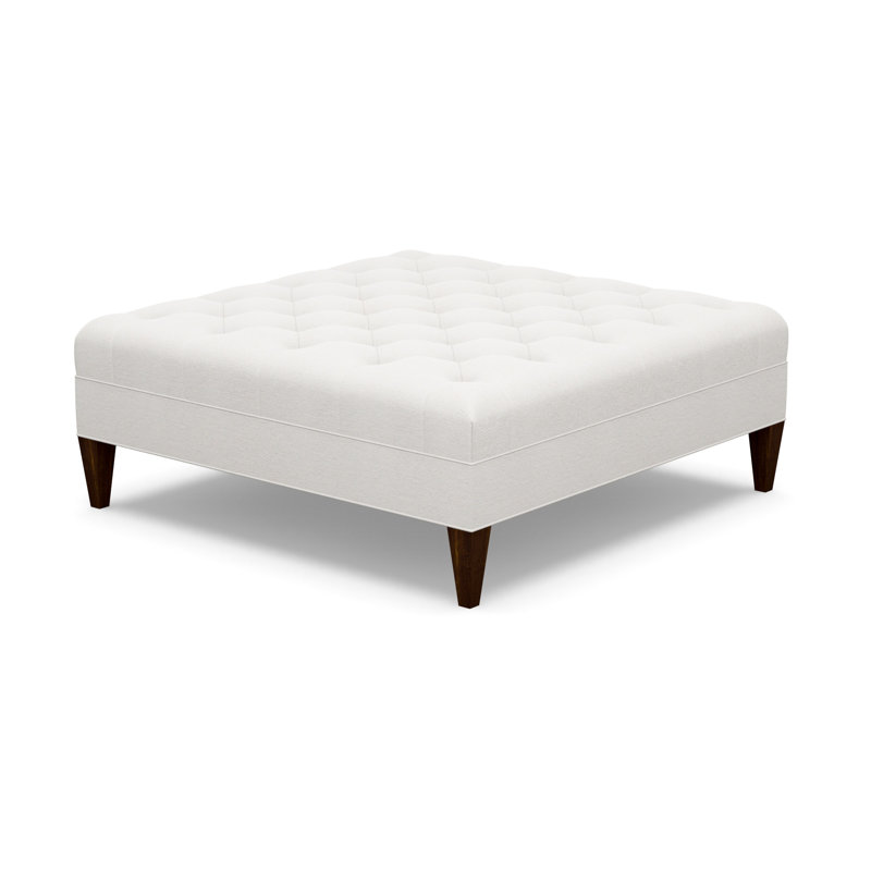 Square Tufted Ottoman, 9637-77, Walnut