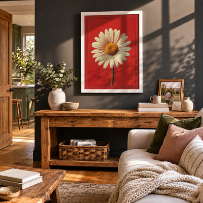 Centered Daisy Study Botanical - Framed Print
