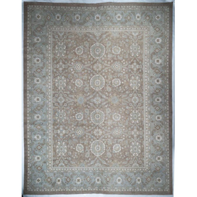 Tapis de salon de luxe fait à la main noué à la main 12 x 15 po, tapis en laine neutre, tapis beige Sultanabad