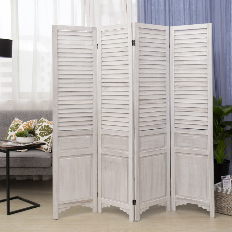 160Cm W x 169.9Cm H 4 - Panel Solid Wood Room Divider