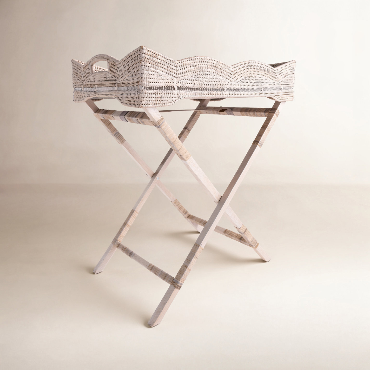 Butler Tray, White Wash, Without Glass