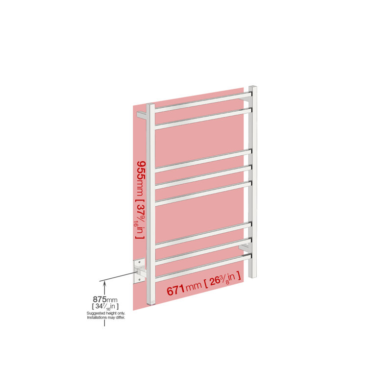 Cubic 4 Wall Mounted Towel Rack, Polished Stainless Steel