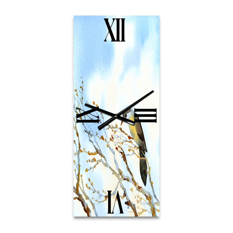 Horloge murale vieil arbre nu dans un paysage rustique, Grand