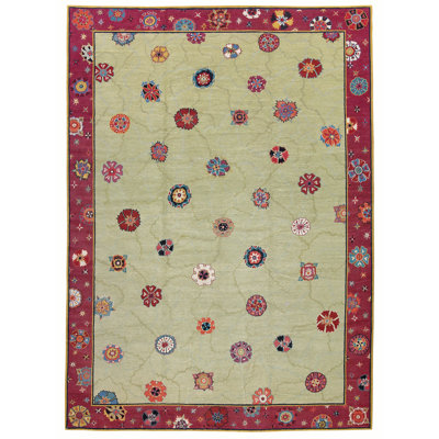 Cracked Ice Wool Oriental Area Rug