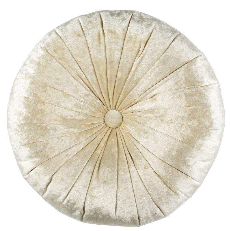 Caramia Polyester Throw Pillow, Creme