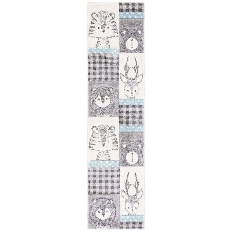 Glantz Animal Print Gray Area Rug, Runner 2' x 8'