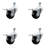 Rubber Swivel 10mm Threaded Stem Caster Set 2 Total Lock Brakes