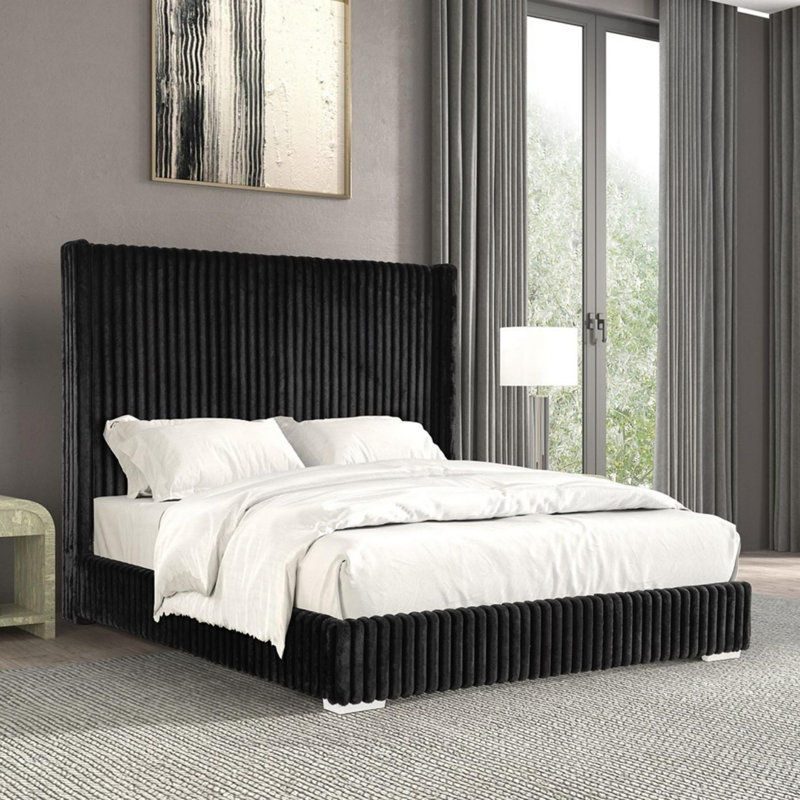 Contemporary Bed, Black, Queen