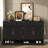 Modern Transitional 3-Drawer 2-Door Storage Cabinet With Open Shelf, White Finish & Gold Handles For Entryway, Living Room, Or Dining Room-1165469671