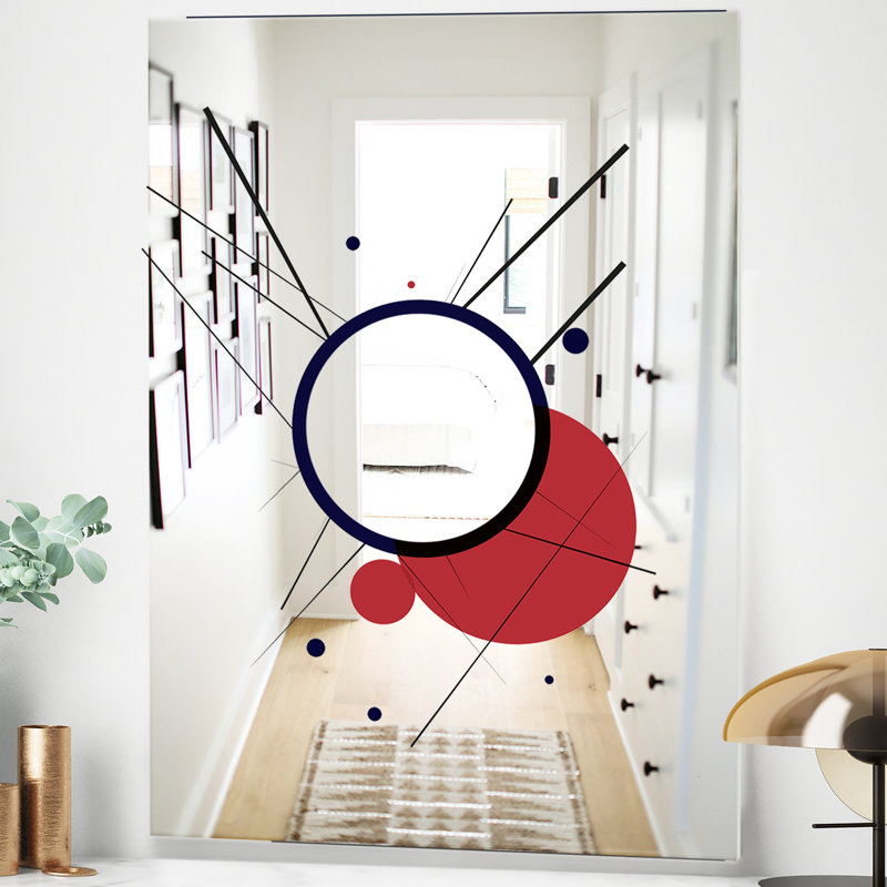 Miroir d'appoint circulaire Mid-Century, H 39,4 po x l 29,5 po