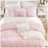 5-Piece Full/Queen Solid Pink Comforter Set