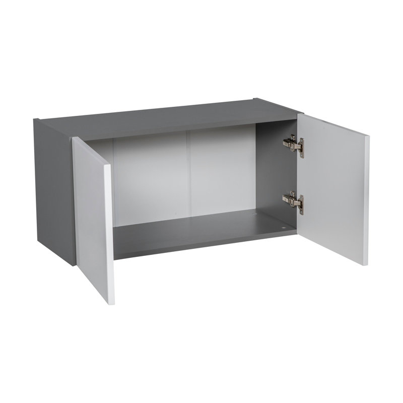 36" X 18" Wall Cabinet-Double Door-With Shaker White Matte Door, Blanc lustré