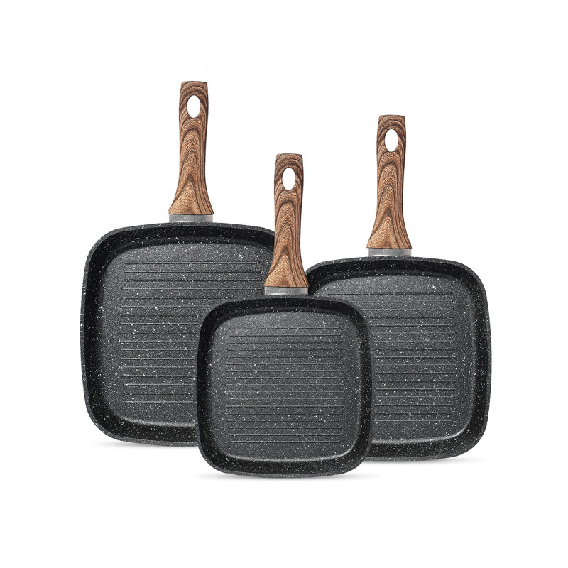 Ensemble de poêles à frire antiadhésives, Black